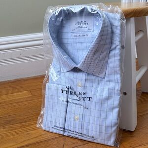 Charles Tyrwhitt Light Blue Plaid Dress Shirt
